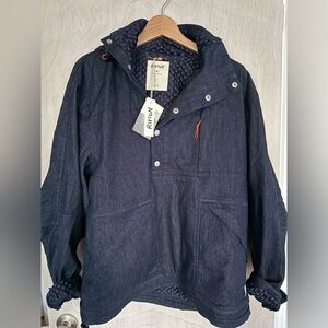 RIPTON Mizu thermo anorak performance denim jacket, UNISEX size S, blue, NWT
